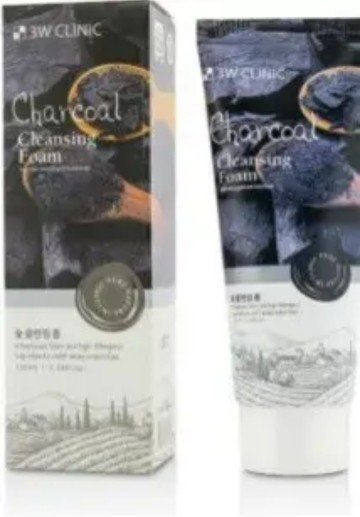 3W Clinic Charcoal Cleansing Foam (100ml) - Deep Pore Purifying Face Wash for Oil Control | Original Korea