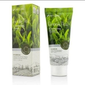 3W Clinic Green Tea Foam Cleansing (100ml) - Soothing & Hydrating Face Wash for Sensitive Skin | Original Korea